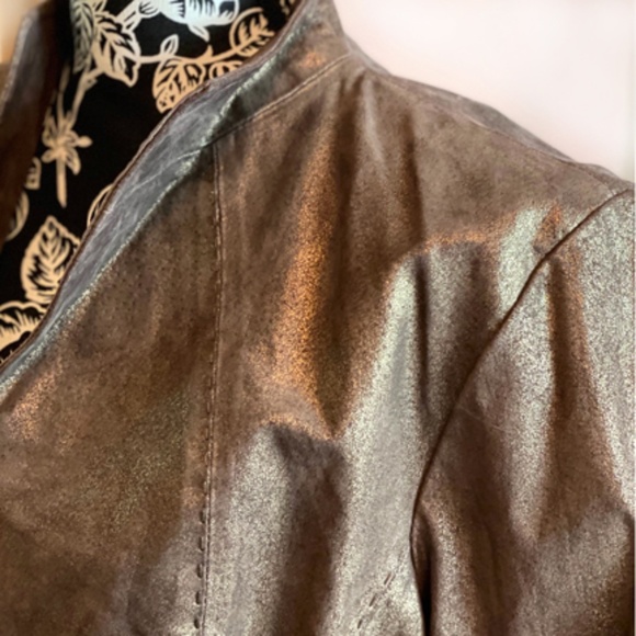 Bronze Leather Jacket by COLDWATER CREEK🍁 - Picture 2 of 9